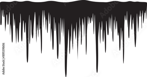 Black paint drips on white background illustration design element