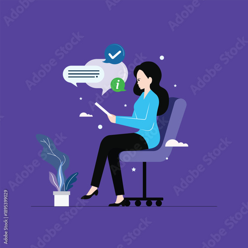 A stylized illustration of business woman, Illustrator Artwork