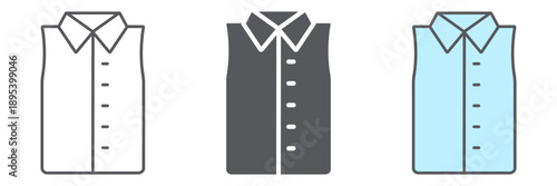 Sleeveless shirt line icon, clothes and fashion, shirt without sleeve sign, vector graphics, a linear pattern on a white background.