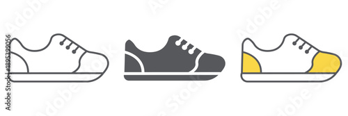 Sneakers line icon, footwear and fashion, sport shoes sign, vector graphics, a linear pattern on a white background.