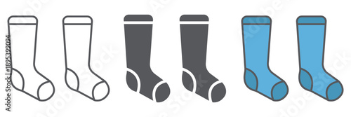 Socks line icon, clothes and fashion, hosiery sign, vector graphics, a linear pattern on a white background.