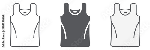 Singlet line icon, clothes and casual, shirt sign, vector graphics, a linear pattern on a white background.