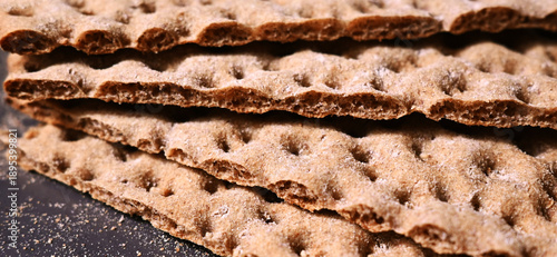 Slika na platnu rye crispbread  texture. healthy food background
