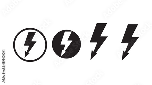 Minimalist Power Outage and Blackout Icons Set Vector Illustration Flat Design
