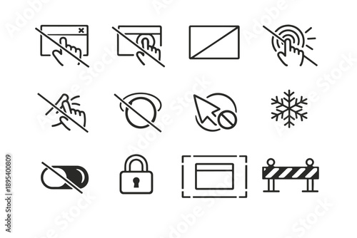 Barrier freeze icon slash lock image simple stop modal vector calm cursor