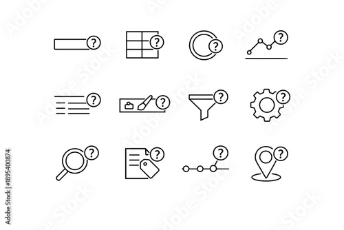 Vector image simple help pin chart tick cog generation context file hint