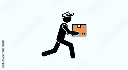Delivery person carrying a package icon.