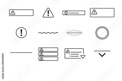 Outline simple attention icon vector line ring image error generation triangle container
