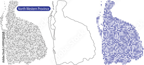 North western province map of sri lanka with different style
