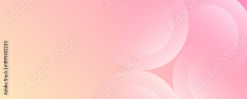 Abstract minimalist banner background, pastel colorful, pink and yellow gradations. Circle effect style geometric, abstract background. with a modern concept style
