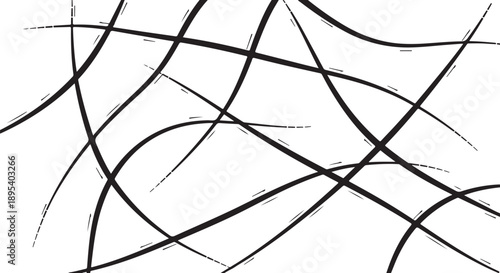 Black lines intersecting on a white background abstract design