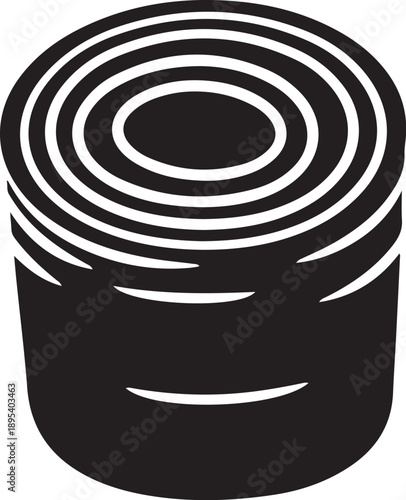 Black and white illustration of a roll of tape