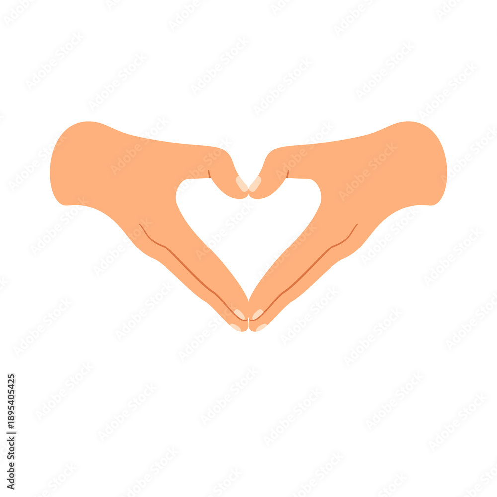 Obraz premium Hands Forming Wide Heart Shape