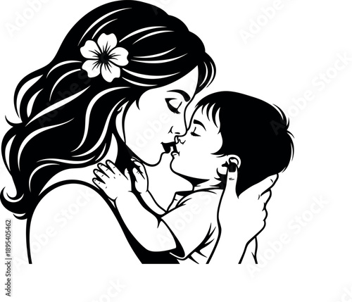 Tender moment between a mother and her child