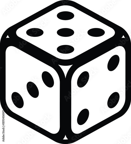 Dice Line Icon for Casino Gaming, Probability and Board Game Entertainment Design
