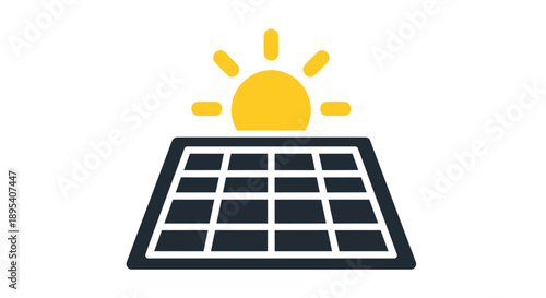 Solar panel with sun rays