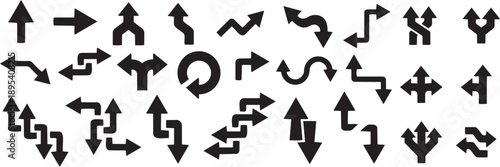 Arrows Collection: A comprehensive compilation of diverse arrow symbols, ideal for illustrating direction, progress, and interconnectedness in various concepts.