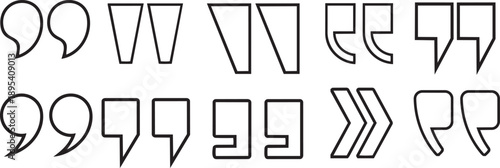 Quotation Marks Collection: A collection of various quotation mark designs, each offering a unique aesthetic for representing dialogue and emphasis.