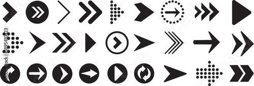 Navigational Arrows Collection: A compilation of arrows with varied designs, perfect for user interfaces, presentations, and emphasizing direction. 