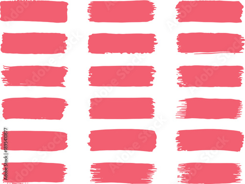 Collection of Pink Brush Stroke Vectors for Graphic Design Elements