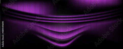 Black purple gradient ribbed reeded glass background — a minimal subtle futuristic look featuring cool glow. Glass gradient smooth, futuristic translucent soft stripes and a glossy effect.
