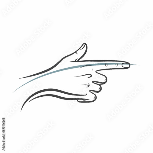 Hand gesture pointing forward with index finger extended.