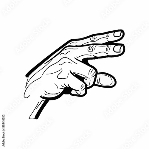 Hand gesture showing small size or pinching motion.
