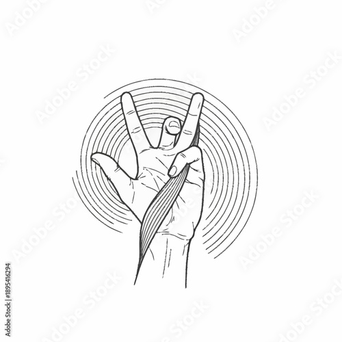 Hand Gesture Symbolizing Peace and Victory.