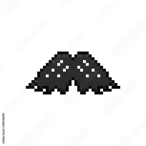 Pixel art stylish moustache facial element clipart