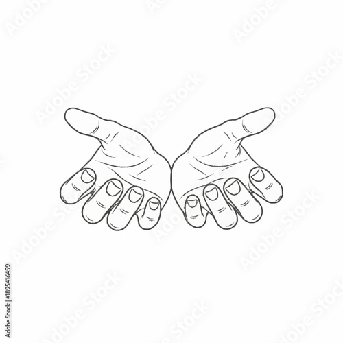 Open Hands Reaching Out Offering Support and Help.