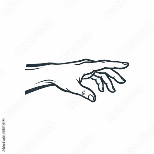 Stylized Hand Reaching Out with Extended Finger.