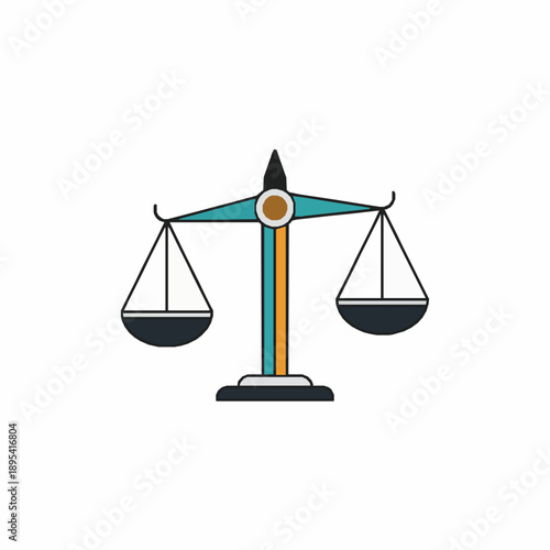 Minimal balance scale vector symbol isolated on white background