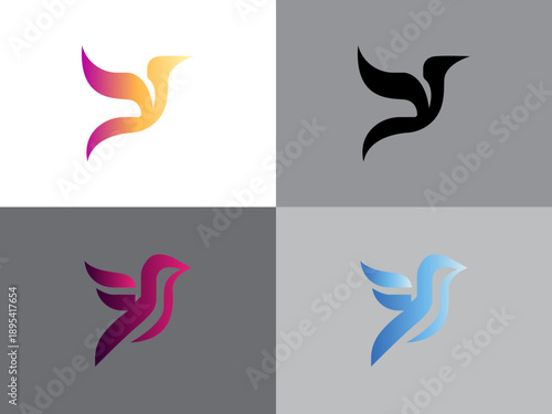 A collection of bird logos vector .