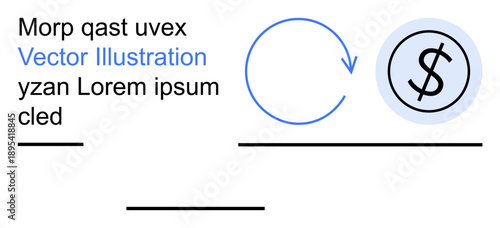 Finance, money transfer, payment systems, currency exchange, business transactions, economic flow. Circular arrow and dollar symbol financial cycles. Money transfer and payment systems concept