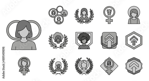 A minimalist graphic symbolizing gender equality, ideal for campaigns promoting inclusivity and diversity.