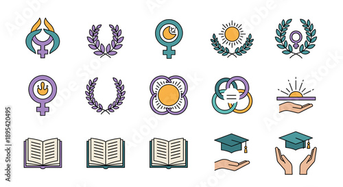 A minimalist illustration evokes learning and spirituality, ideal for educational or religious content.