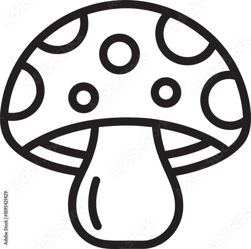 Fresh Mushroom Vector Illustration Isolated on White Background