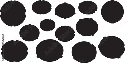 Black circles on white background abstract geometric shapes