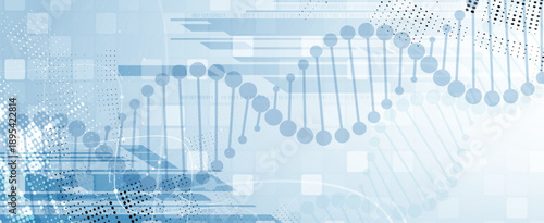 Futuristic science wallpaper, DNA strands, connected neural web