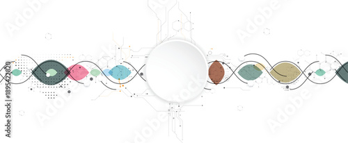 Futuristic science wallpaper, DNA strands, connected neural web