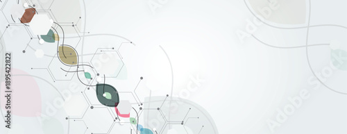 Futuristic science wallpaper, DNA strands, connected neural web