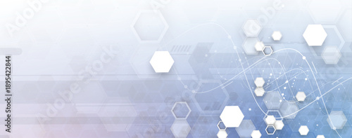 Futuristic science wallpaper, DNA strands, connected neural web