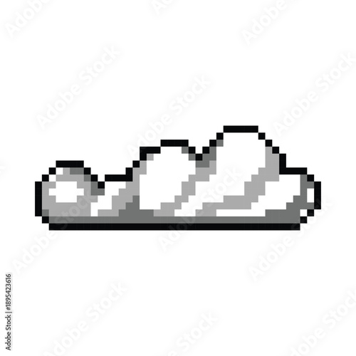 Pixel art cloud and smoke graphic vector