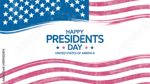 Happy Presidents Day United States of America flag greeting card
