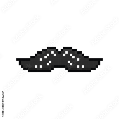 Pixel art stylish moustache facial element design