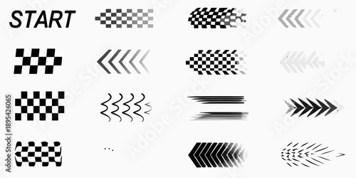 Visual perception test card with varying patterns and line orientations