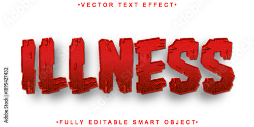  Illness Medical Health Awareness Typography Vector Fully Editable Smart Object Text Effect