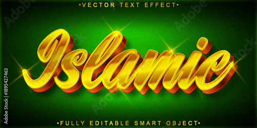  Islamic Culture Calligraphy Typography Vector Fully Editable Smart Object Text Effect