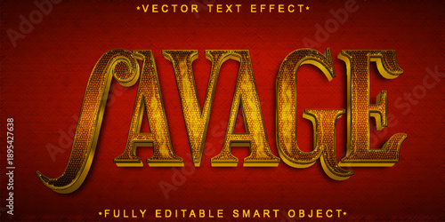  Savage Wild Beast Typography Vector Fully Editable Smart Object Text Effect