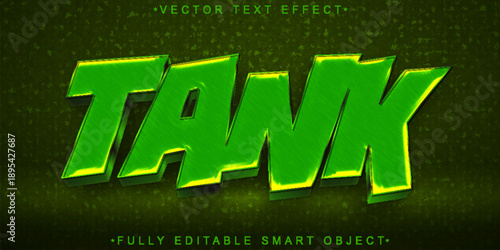  Tank Military Armor Typography Vector Fully Editable Smart Object Text Effect